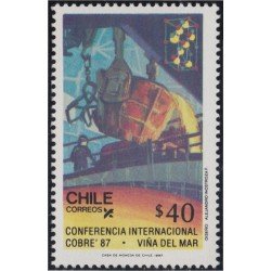 Chile 828 1987 Conferencia Internacional Cobre 87 Viña del Mar MNH Chile 828 1987 Conferencia Internacional Cobre 87 Viña del Mar MNH