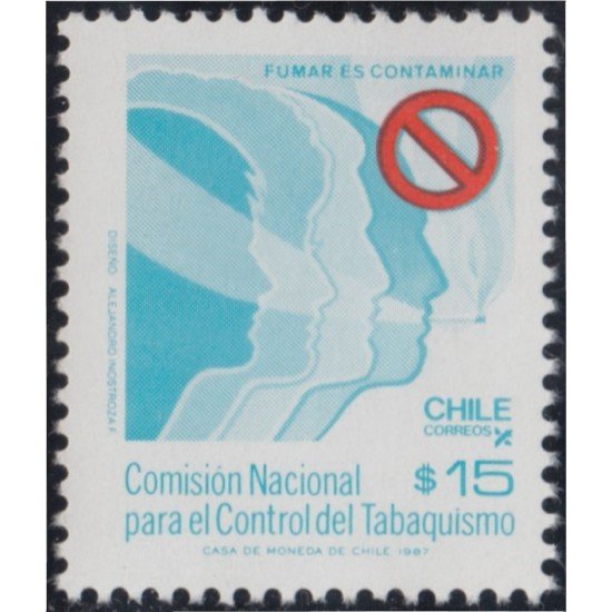 Chile 829 1987 Comisión Nacional para el control del Tabaquismo MNH Chile 829 1987 Comisión Nacional para el control del Tabaquismo MNH