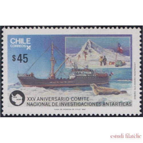 Chile 830 1987 XXV Aniversario Comité Nacional de Investigaciones Antárticas MNH