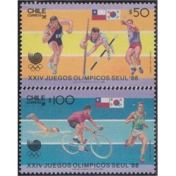 Chile 835/36 1988 XXIV Juegos olímpicos Seul 88 MNH Chile 835/36 1988 XXIV Juegos olímpicos Seul 88 MNH