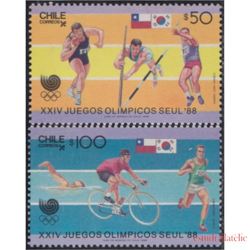 Chile 835/36 1988 XXIV Juegos olímpicos Seul 88 MNH
