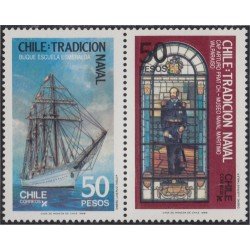 Chile 846/47 1988 Buque escuela Esmeralda Capitán Arturo Prat MNH Chile 846/47 1988 Buque escuela Esmeralda Capitán Arturo Prat MNH