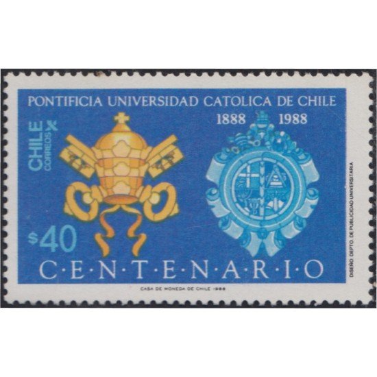 Chile 848 1988 Pontificia Universidad Católica de Chile MNH Chile 848 1988 Pontificia Universidad Católica de Chile MNH
