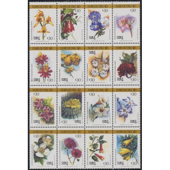 Chile 852/67 1988 Flores de Chile Flowers MNH