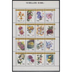 Chile 852/67 1988 Hojita Flores de Chile Flowers MNH Chile 852/67 1988 Hojita Flores de Chile Flowers MNH