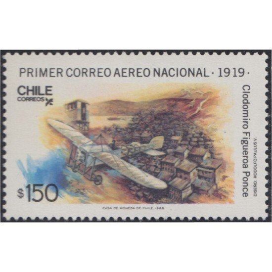 Chile 872 1988 Primer correo Aéreo Nacional MNH Chile 872 1988 Primer correo Aéreo Nacional MNH