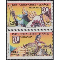 Chile 873/74 1988 Artesanía Chilena MNH Chile 873/74 1988 Artesanía Chilena MNH