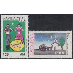 Chile 876/77 1988 Navidad Christmas MNH Chile 876/77 1988 Navidad Christmas MNH