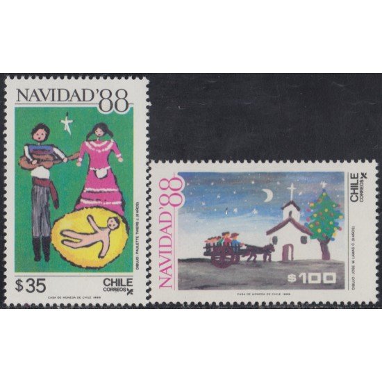Chile 876/77 1988 Navidad Christmas MNH