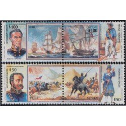Chile 881/84 1989 Roberto Simpson Manuel Bulnes MNH Chile 881/84 1989 Roberto Simpson Manuel Bulnes MNH