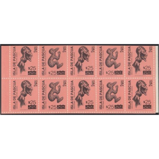 Chile 886a/87a 1989 Isla de Pascua Cabeza de Moai MNH en carnet Chile 886a/87a 1989 Isla de Pascua Cabeza de Moai MNH en carnet