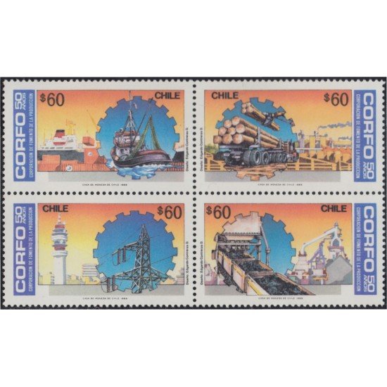 Chile 906/09 1989 Corporación de Fomento de la producción MNH