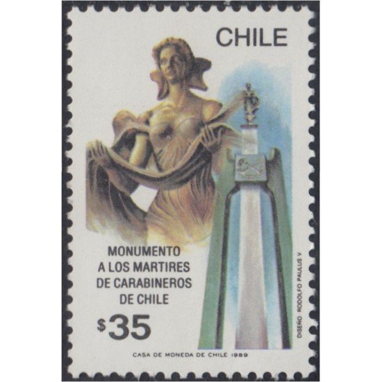 Chile 915 1989 Monumento a los mártires de carabineros de Chile MNH Chile 915 1989 Monumento a los mártires de carabineros de Chile MNH