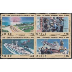 Chile 919/22 1989 Centenario ingeniería naval Barcos Boats MNH Chile 919/22 1989 Centenario ingeniería naval Barcos Boats MNH