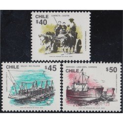 Chile 930/32 1989 Medios de transporte MNH Chile 930/32 1989 Medios de transporte MNH
