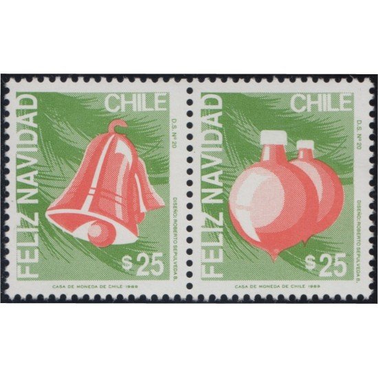 Chile 933/34 1989 Navidad Christmas MNH