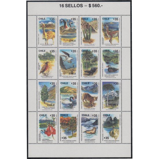 Chile 935/50 1990 Flora y Fauna Chilena MNH Chile 935/50 1990 Flora y Fauna Chilena MNH