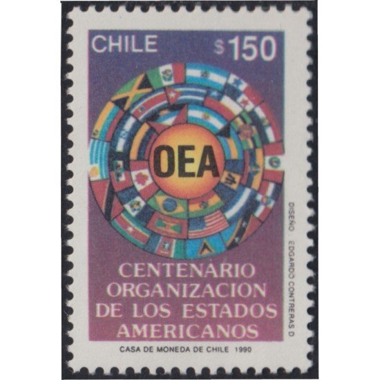 Chile 971 1990 Centenario Organización de los Estados Americanos MNH Chile 971 1990 Centenario Organización de los Estados Americanos MNH