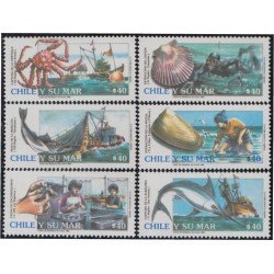 Chile 972/77 1990 Chile y su Mar Peces Moluscos Fishes MNH Chile 972/77 1990 Chile y su Mar Peces Moluscos Fishes MNH