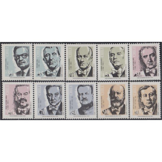 Chile 989/98 1990 Presidentes Chilenos MNH