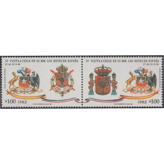 Chile 1005/06 1990 1ra Visita de SS MM Los Reyes de España  de Chile MNH