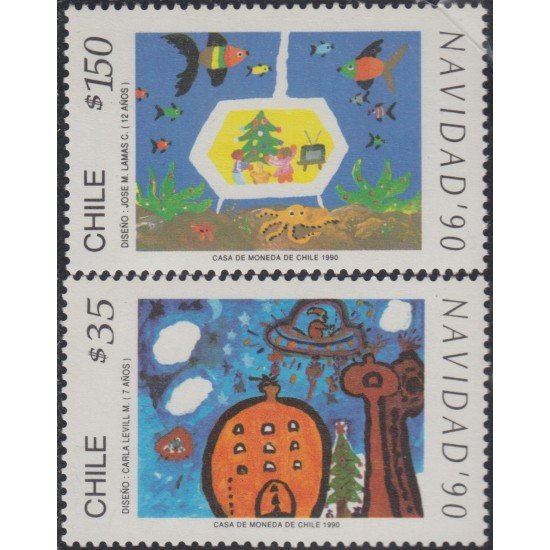 Chile 1009/10 1990 Navidad Christmas MNH Chile 1009/10 1990 Navidad Christmas MNH