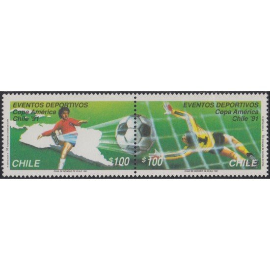 Chile 1028/29 1991 Copa América Chile 91 MNH Chile 1028/29 1991 Copa América Chile 91 MNH