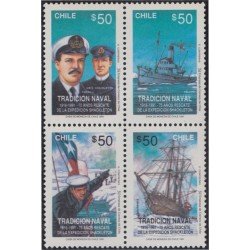 Chile 1043/46 1991 Tradición Naval Barcos Boats MNH Chile 1043/46 1991 Tradición Naval Barcos Boats MNH
