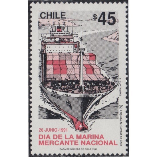 Chile 1047 1991 Día de la Marina Mercante Nacional MNH Chile 1047 1991 Día de la Marina Mercante Nacional MNH