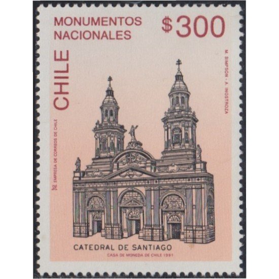 Chile 1048 1991 Catedral de Santiago MNH Chile 1048 1991 Catedral de Santiago MNH