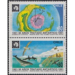Chile 1070/71 1991 30 Años Tratado Antártico MNH Chile 1070/71 1991 30 Años Tratado Antártico MNH