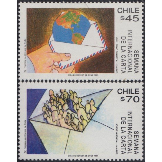 Chile 1072/73 1991 Semana Internacional de la Carta MNH Chile 1072/73 1991 Semana Internacional de la Carta MNH