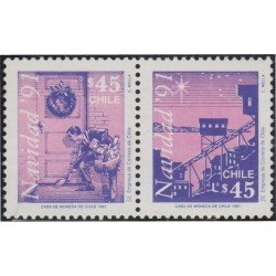 Chile 1082/83 1991 Navidad Christmas MNH Chile 1082/83 1991 Navidad Christmas MNH