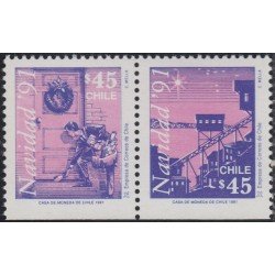 Chile 1082a/83a 1991 Navidad Christmas MNH Chile 1082a/83a 1991 Navidad Christmas MNH