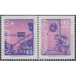 Chile 1084a/85a 1991 Navidad Christmas MNH Chile 1084a/85a 1991 Navidad Christmas MNH