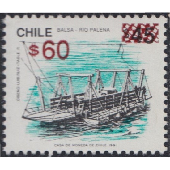 Chile 1088 1992 Balsa Río Palena MNH Chile 1088 1992 Balsa Río Palena MNH