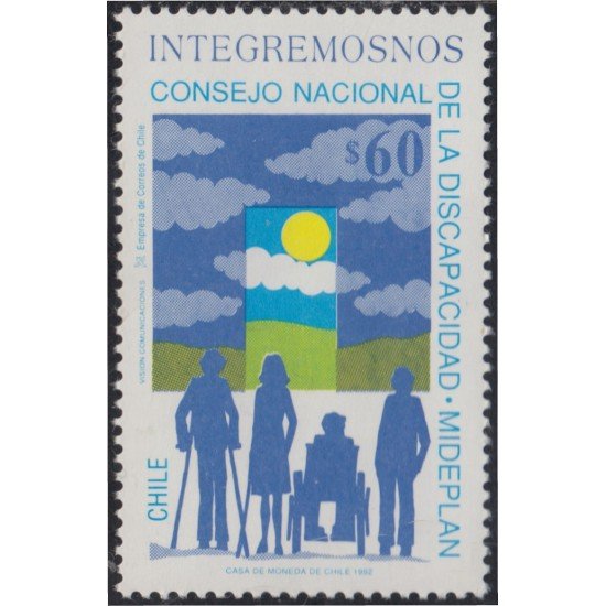 Chile 1112 1992 Consejo Nacional de la discapacidad MNH Chile 1112 1992 Consejo Nacional de la discapacidad MNH