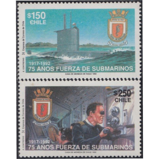 Chile 1113/14 1992 75 Años fuerzas de submarino MNH Chile 1113/14 1992 75 Años fuerzas de submarino MNH