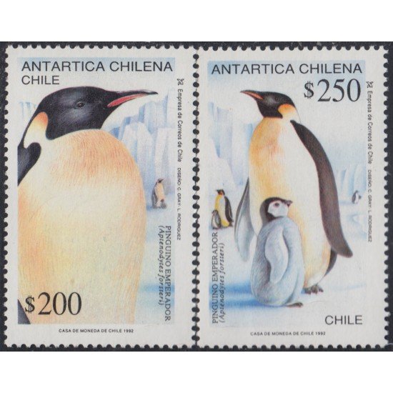 Chile 1129/30 1992 Antártica Chilena Pingüino Emperador MNH Chile 1129/30 1992 Antártica Chilena Pingüino Emperador MNH