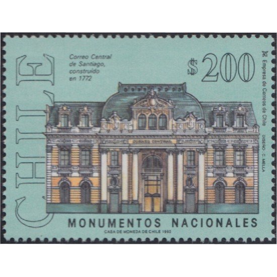 Chile 1135 1992 Correo Central de Santiago MNH