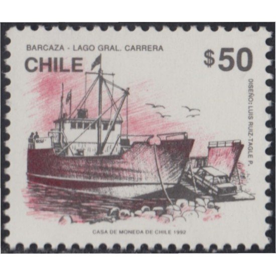 Chile 1147A 1992 Barcaza Lago General Carrera MNH Chile 1147A 1992 Barcaza Lago General Carrera MNH