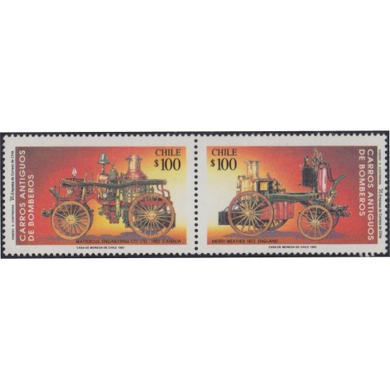 Chile 1159/60 1993 Carros antiguos de bomberos MNH