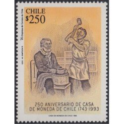 Chile 1180 1993 250º Aniversario de la fundación del Hotel Monedas de Chile MNH Chile 1180 1993 250º Aniversario de la fundación del Hotel Monedas de Chile MNH