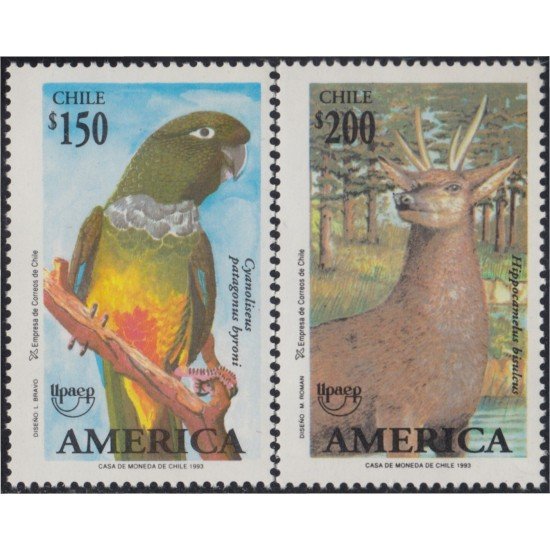 Chile 1182/83 1993 América Upaep animales MNH Chile 1182/83 1993 América Upaep animales MNH