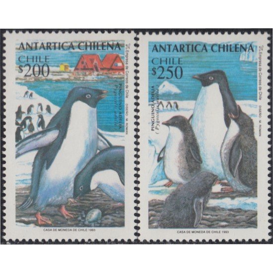 Chile 1190/91 1993 Antártica Chilena Pingüino Emperador MNH