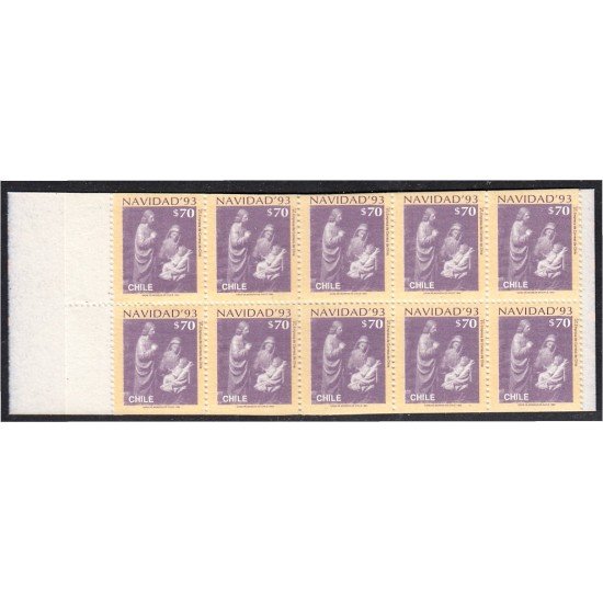 Chile C1192 1993 Navidad Christmas carnet MNH