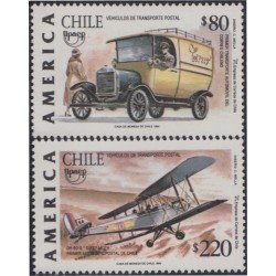 Chile 1228/29 1994 América Upaep vehículos de transporte local MNH Chile 1228/29 1994 América Upaep vehículos de transporte local MNH