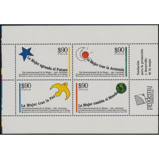 Chile 1241/44 1995 Día Internacional de la mujer MNH Chile 1241/44 1995 Día Internacional de la mujer MNH