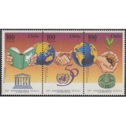 Chile 1270/72 1995 50º Aniversario dela ONU MNH Chile 1270/72 1995 50º Aniversario dela ONU MNH