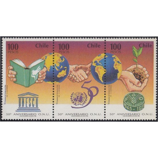 Chile 1270/72 1995 50º Aniversario dela ONU MNH